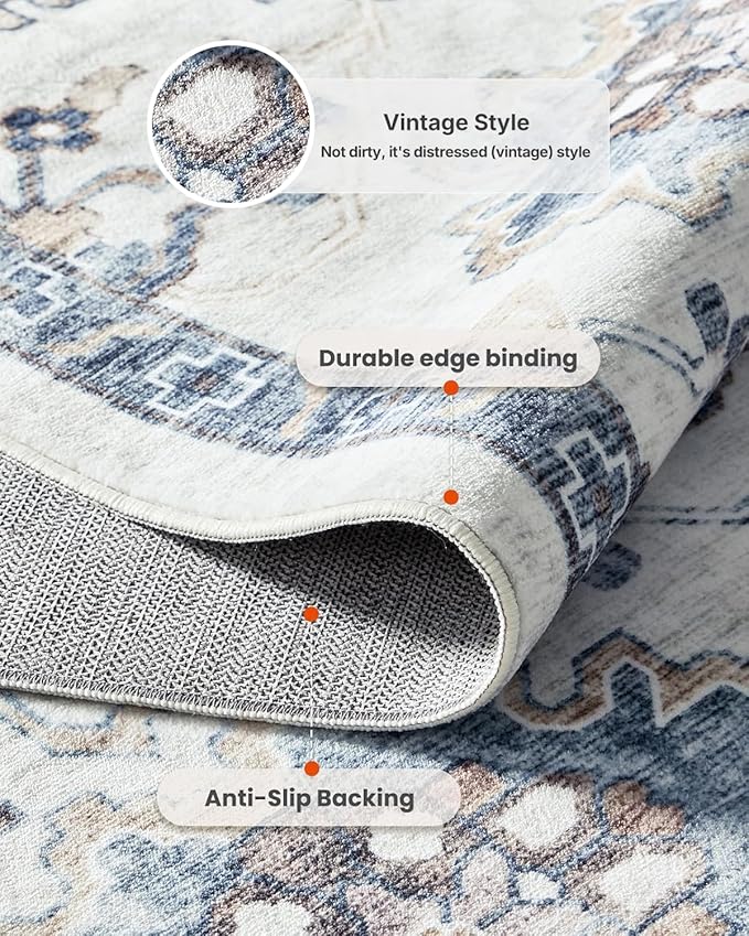 AMADA HOMEFURNISHING 10x14 Washable Area Rug, Low-Profile Large Area Rug - Image 7