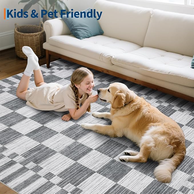 GarveeHome Checkered Washable 2x3 Rug Small Area Rugs Non-Slip - Image 9