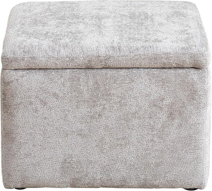 Large Storage Ottoman, Chenille Ottoman Foot Stools, Ottoman Footstool - Image 8