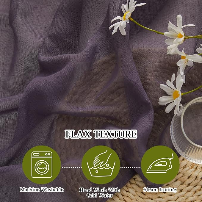 NICETOWN Faux Linen Sheer Curtains - Image 4