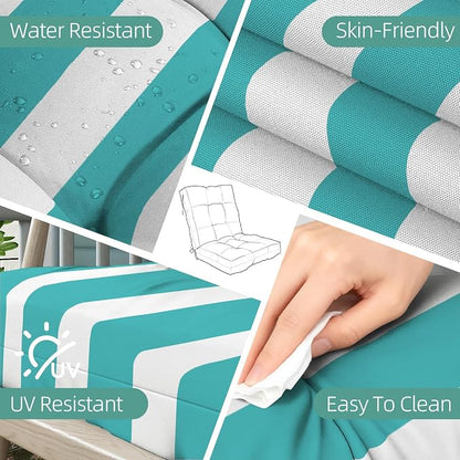 Outdoor Chair Cushion, High Back Soft Seat Pad, Indoor Outside Use, - Image 6