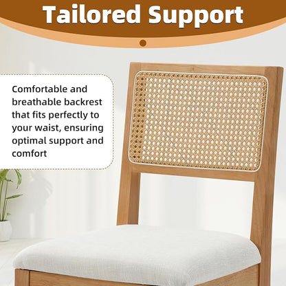 Westice Rattan Dining Chairs Set of 6, Farmhouse Natural Dining Room Chairs - Image 4