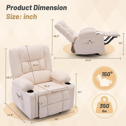 Rocker Recliner Chair with Massage and Heat, Nursery Rocking Chairs - Image 2