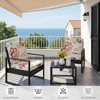 CALBODE 12pcs Single Seat Floral Print Outdoor Sofa Cover, Waterproof Elastic - Image 7