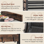 K Cup Holder Drawer - Coffee Pod Organizer for Counter, Sturdy k cups Storage Drawer with Mug Rack, Coffee Maker Stand, 70 Capacity Pods, Home Kitchen Counter Organizer, Rustic Brown