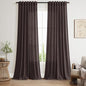 Cocoa Coffee Linen Curtains 90 Inch Long 2 Panels Set by Nanspring