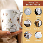 Maison d' Hermine Coffee Mug with Handles Fine Bone China Mugs Pack of Two Tea Cups for Hot Beverages Cappuccino Latte Home Restaurant Office Perfect for Gift (Ice Florals, 12 Ounce)
