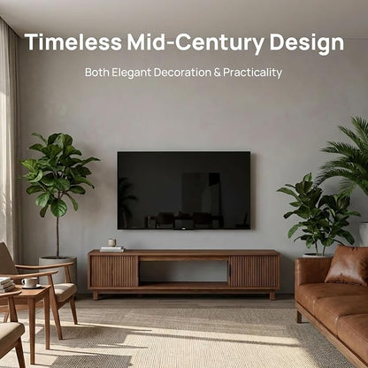 Alpen Fluted TV Stands for Living Room, Wood Television Media Cabinet for - Image 7