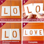 2 Pack - 3 Inch Letter Stencils Set, 72 Reusable Stencils for Painting On Wood, Metal, Walls, Fabric, Rocks with Interlocking, Perfect for Banners, Sign Making & DIY Art (3 inch)