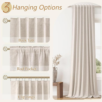Oatmeal 100% Blackout Curtains 80 Inch Length 2 Panels Set - Image 6