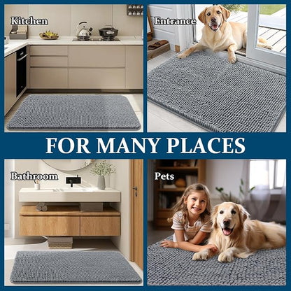 OLANLY Dog Door Mat for Muddy Paws 70x35, Super Absorbent Chenille Mud Mat | - Image 8