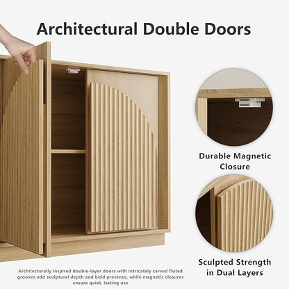 win2win Fluted Sideboard Buffet Cabinet - Image 5