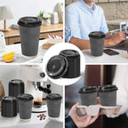 180 Pack Disposable Coffee Cup lids, 3.54'' Leak-Proof Disposable Plastic Cup Lids for 10, 12, 16, 20oz Paper Cups, Hot/Cold Drinking Cup Lids, Black