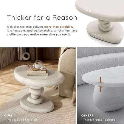 24/7 Shop at Home Kavren Modern 22-inch Oval Glossy Pedestal End Table - Image 9