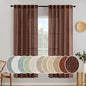 MIULEE Chocolate Brown Linen Curtains 52x72 Inch Length by MIULEE