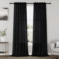 Black Semi Sheer Linen Curtains 84 inch Length by Nanspring