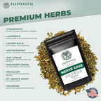 Elephantal Wellness Nerve Ease Herbal Tea | Calming Nervous System Support with Chamomile Tea, Passionflower, Lemon Balm Tea, Valerian & St. John’s Wort | Loose Leaf, Caffeine-Free, 2oz, 20 Servings