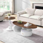 Modern Oval Coffee Table Set of 2, Wood Living Room Accent Coffee Table and by Henf