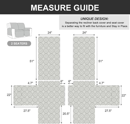 Genina Waterproof Loveseat Recliner Cover Non-Slip, Sofa Cover - Image 5