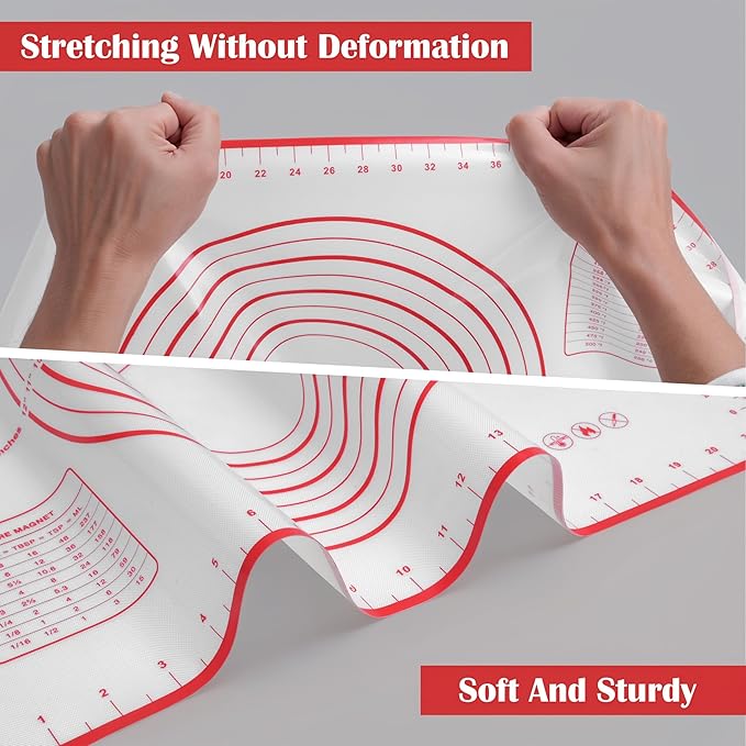 BlueBark 2 PCS - 28"L x 20"W Non-stick Silicone Baking Mat for Pastry & Dough, Sourdough Bread Making Tools, Kitchen Counter, Cooking Enthusiasts