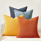 Topfinel Corduroy Pillow Covers 20x20 Blue and Orange Decorative Boho Pillow by Topfinel