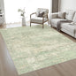 Area Rug Living Room: 4x6 Modern Washable Soft Carpet Green Cream | by FXRHLP