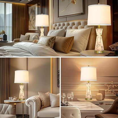 Natural Alabaster Table Lamp, Living Room Lamps Set of 2, Nightstand Lamp - Image 5