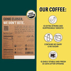 Wandering Bear Straight Black Organic Cold Brew Coffee On Tap, 128 fl oz (1 gallon) - Extra Strong, Bold, Smooth, Unsweetened, Shelf-Stable, Ready to Drink, 100% Organic Iced Cold Brewed Coffee Drinks