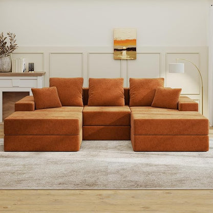 Living&Giving 101" U-Shaped Cloud Sectional Couch by LivingGiving