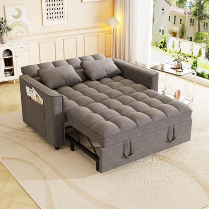 3-in-1 Convertible Sleeper Sofa Bed, 55 inch Small Couch - Image 6