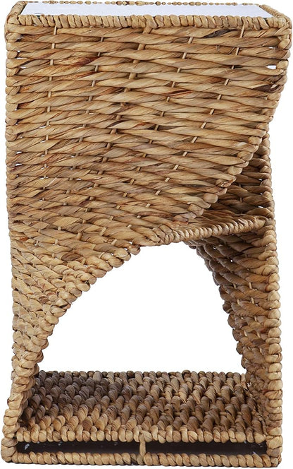 SEI Furniture - Nivala Water Hyacinth Accent Table - Bohemian Design, Natural - Image 4
