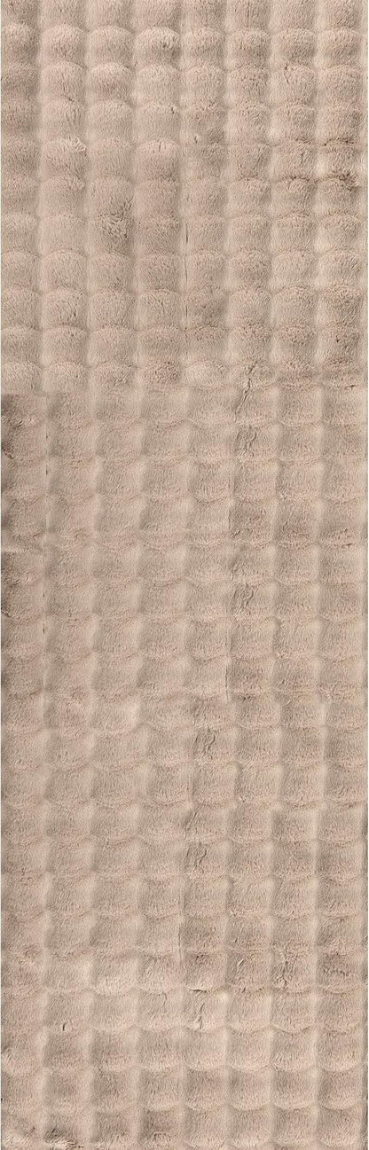 nuLOOM Jeni Taupe Checkered Washable Runner Rug - Image 5