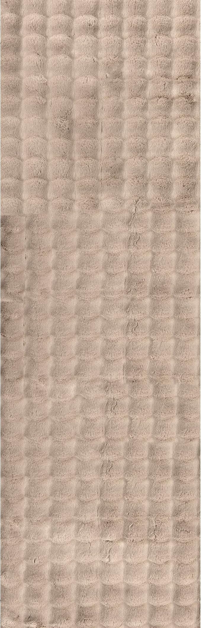 nuLOOM Jeni Taupe Checkered Washable Runner Rug - Image 7