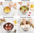 YIHONG 7 Piece Metal Mixing Bowls with Lids for Kitchen, Stainless Steel Set Ideal for Baking, Prepping, Cooking and Serving Food, Nesting Design for Space Saving Storage
