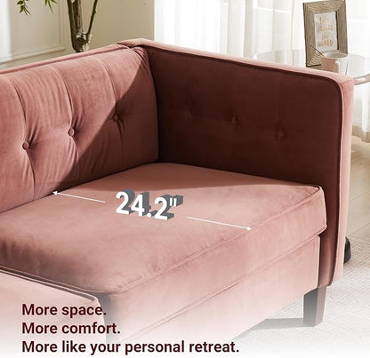 Dreamsir 78'' W Velvet Sofa, Mid-Century Modern Love Seats Sofa Furniture - Image 6