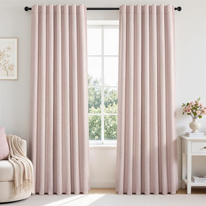 Topfinel 92 Inch Linen Curtains 2 Panels Set - Image 6