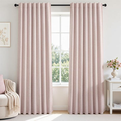 Topfinel 92 Inch Linen Curtains 2 Panels Set - Image 6