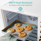 446ºF Heat Resistant Macaron Mat: U-Taste 11x11in Non Stick Silicone Baking Mat, Reusable Cookies Pastry Sheet Liner with Edge Enhancement & Circle Measurement for Square Cake Pan (Aqua Sky)