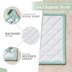 Maison d' Hermine 100% Cotton Oven Mitt & Pot Holder Set (7.5"x13" & 8"x8") Heat Resistant BBQ Cooking Gloves with Loop, Baking, Grilling, Kitchen, Handling Hot Pans (Snowy World)