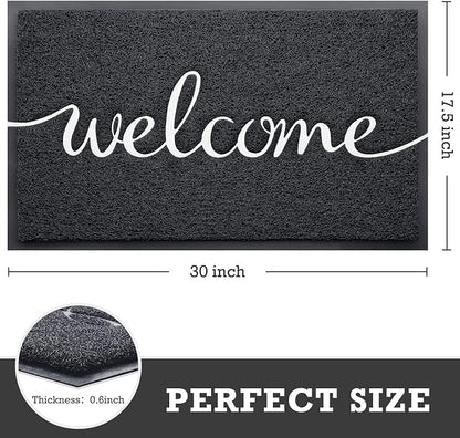 CozyBounty Black Door Mat Welcome Mats Outdoor Indoor Non-Slip Doormat - Image 2
