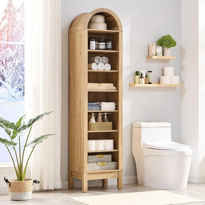 IFGET 71" Tall Arched Bookshelf, 8 Tiers Arch Bookcase - Image 6