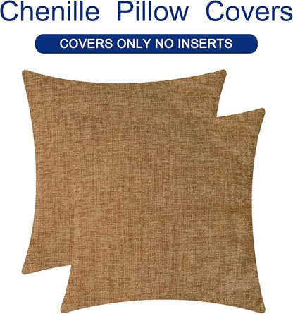 CaliTime Decorative Couch Throw Pillow Covers 24 X 24 Inches Apricot Brown | - Image 6