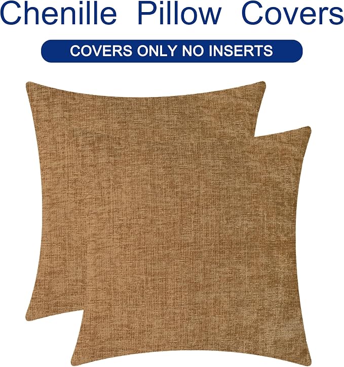 CaliTime Decorative Couch Throw Pillow Covers 16 X 16 Inches Apricot Brown | - Image 6