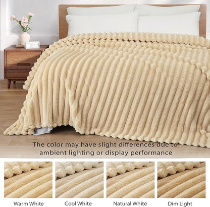 Exclusivo Mezcla Striped Twin Size Fleece Blanket - Image 3