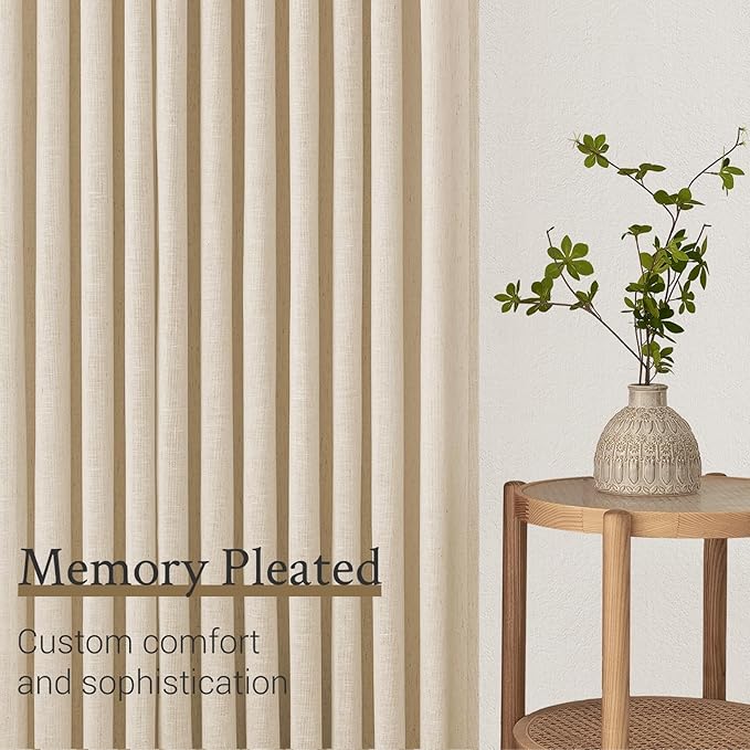 96 Inches Long Pinch Pleated Semi Sheer Curtains - Image 3