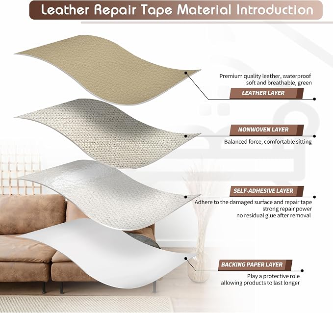 KING MOUNTAIN Leather Repair Patch, 2 Packs 9 x 11 Inches self Adhesive Leather - Image 3