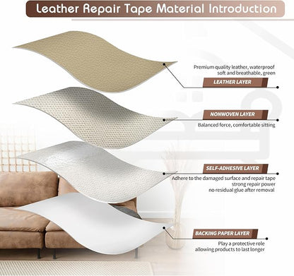 KING MOUNTAIN Leather Repair Patch, 2 Packs 9 x 11 Inches self Adhesive Leather - Image 3