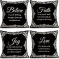OBSEDE Black and White Bible Verse Decorative Throw Pillow Covers 18 × 18 in by OBSEDE