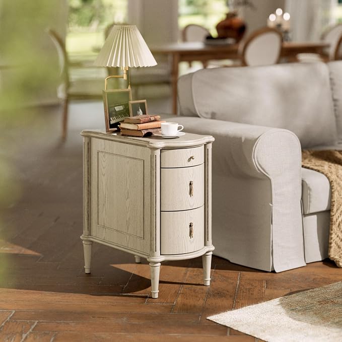 STO'SENSE Nightstand Set of 2 w/Charging Station & 3 Drawers, Pre-Assembled - Image 5