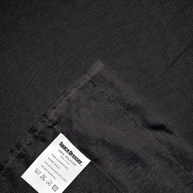 SpaceDresser Black Sheer Curtains 4 Panels Rod Pocket Semi-Sheer Curtain 90 - Image 5